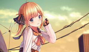 Preview wallpaper girl, skirt, glance, anime