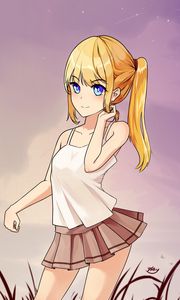 Preview wallpaper girl, skirt, pose, anime