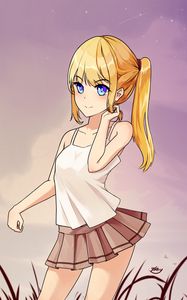 Preview wallpaper girl, skirt, pose, anime