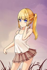 Preview wallpaper girl, skirt, pose, anime