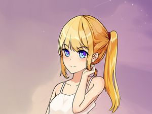Preview wallpaper girl, skirt, pose, anime