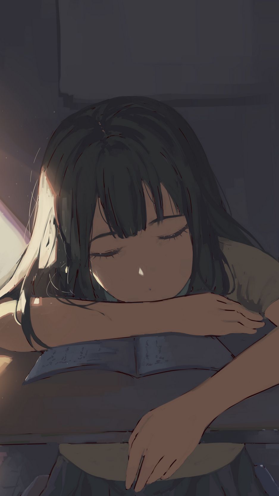 Cute Sleepy Anime Chibi Girl 5163781 Vector Art at Vecteezy