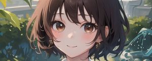 Preview wallpaper girl, smile, anime, schoolgirl