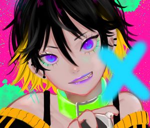 Preview wallpaper girl, smile, anime, art, bright
