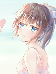 Preview wallpaper girl, smile, anime, art, light