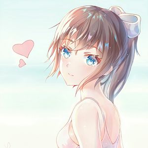 Preview wallpaper girl, smile, anime, art, light