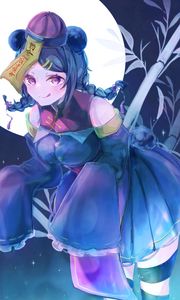 Preview wallpaper girl, smile, anime, art, blue
