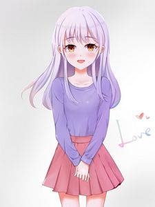Preview wallpaper girl, smile, anime, art, purple