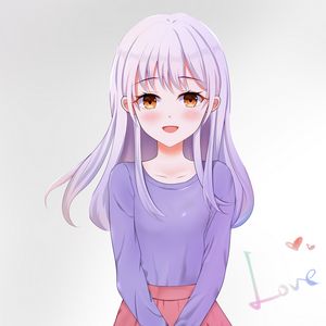 Preview wallpaper girl, smile, anime, art, purple