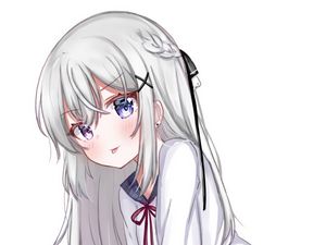 Preview wallpaper girl, smile, anime, white