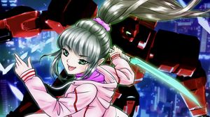 Preview wallpaper girl, smile, anime, pink