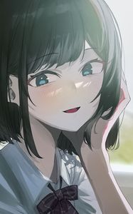 Preview wallpaper girl, smile, art, anime, blush