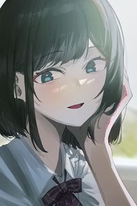 Preview wallpaper girl, smile, art, anime, blush