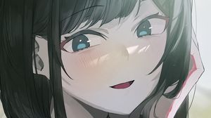 Preview wallpaper girl, smile, art, anime, blush