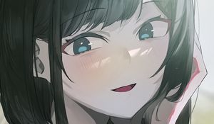 Preview wallpaper girl, smile, art, anime, blush