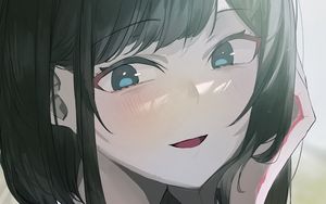 Preview wallpaper girl, smile, art, anime, blush