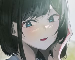 Preview wallpaper girl, smile, art, anime, blush