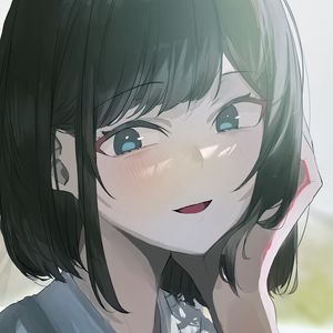 Preview wallpaper girl, smile, art, anime, blush