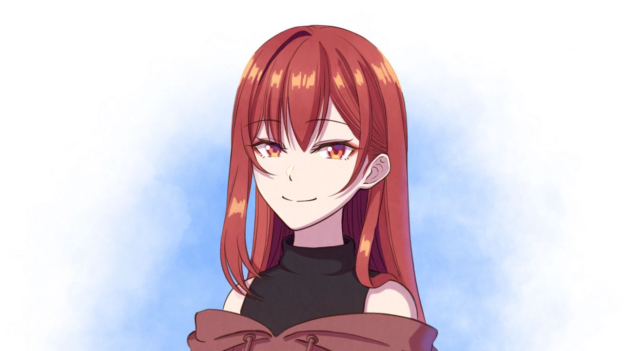 Wallpaper girl, smile, art, anime