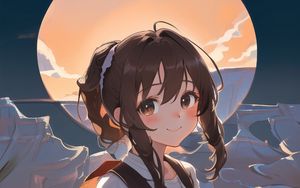 Preview wallpaper girl, smile, bag, anime