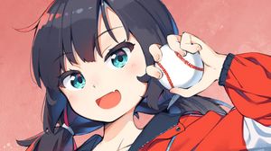 Preview wallpaper girl, smile, ball, anime, art