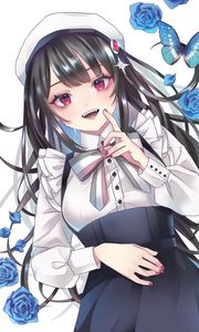 Preview wallpaper girl, smile, beret, anime, art