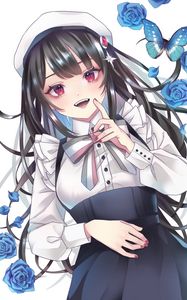 Preview wallpaper girl, smile, beret, anime, art