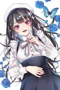 Preview wallpaper girl, smile, beret, anime, art