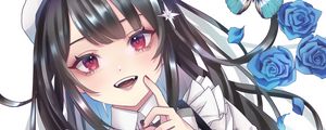 Preview wallpaper girl, smile, beret, anime, art