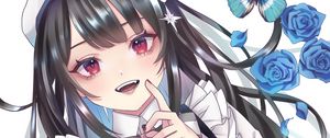 Preview wallpaper girl, smile, beret, anime, art