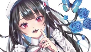 Preview wallpaper girl, smile, beret, anime, art