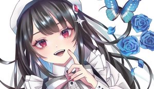 Preview wallpaper girl, smile, beret, anime, art