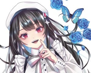 Preview wallpaper girl, smile, beret, anime, art