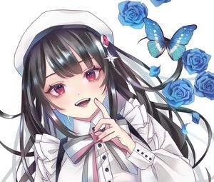 Preview wallpaper girl, smile, beret, anime, art