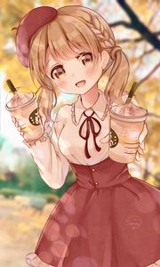 Preview wallpaper girl, smile, beret, anime