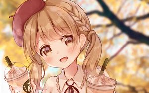 Preview wallpaper girl, smile, beret, anime