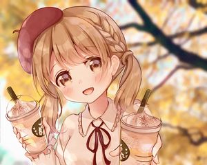 Preview wallpaper girl, smile, beret, anime