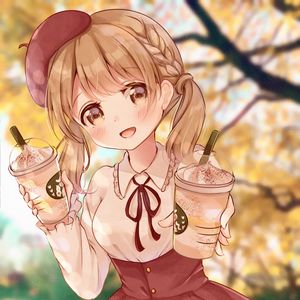 Preview wallpaper girl, smile, beret, anime
