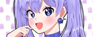 Preview wallpaper girl, smile, blueberry, anime, art, purple