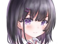 Preview wallpaper girl, smile, blush, anime