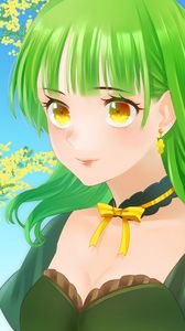 Preview wallpaper girl, smile, blush, choker, anime
