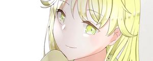 Preview wallpaper girl, smile, bouquet, anime, art, light