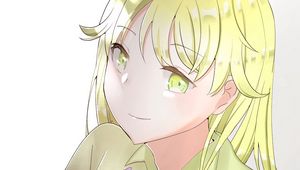 Preview wallpaper girl, smile, bouquet, anime, art, light