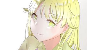 Preview wallpaper girl, smile, bouquet, anime, art, light