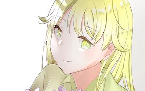 Preview wallpaper girl, smile, bouquet, anime, art, light