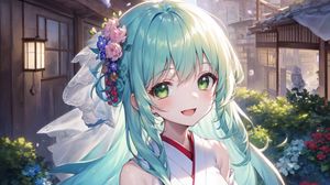 Preview wallpaper girl, smile, bride, anime, art