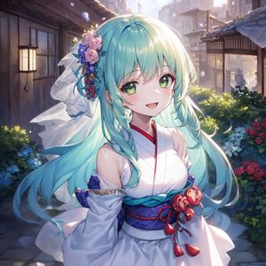 Preview wallpaper girl, smile, bride, anime, art