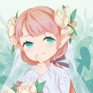 Preview wallpaper girl, smile, bride, flowers, anime