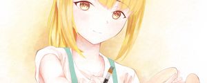 Preview wallpaper girl, smile, brush, anime