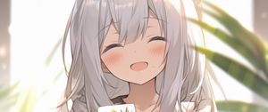 Preview wallpaper girl, smile, cake, anime